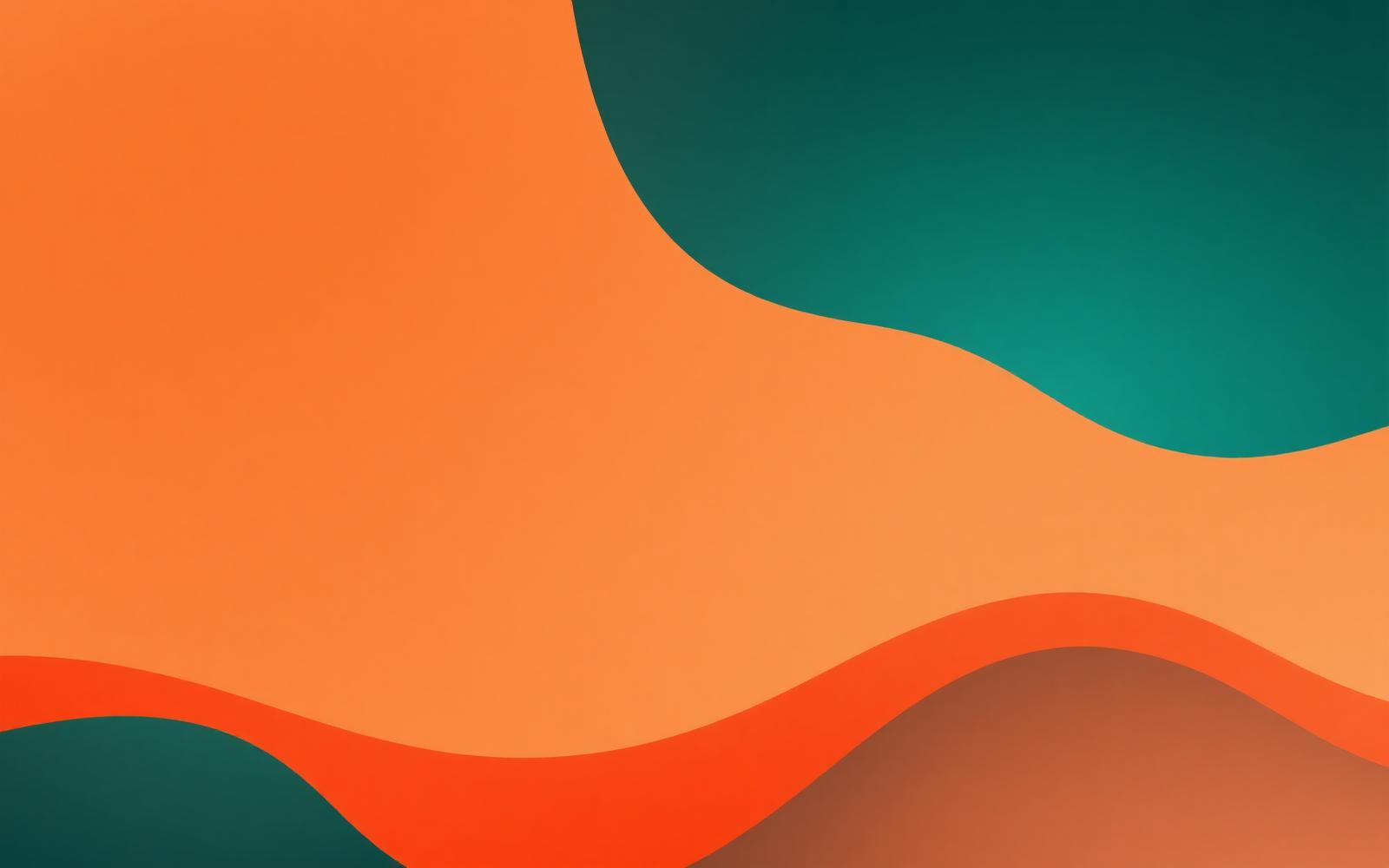 Composição abstrata em tons de laranja e verde representando a marca